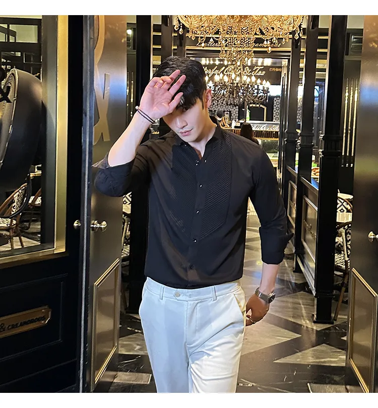 Slim-fit Men's Wedding Dress Banquet Performance Shirt - Image 4