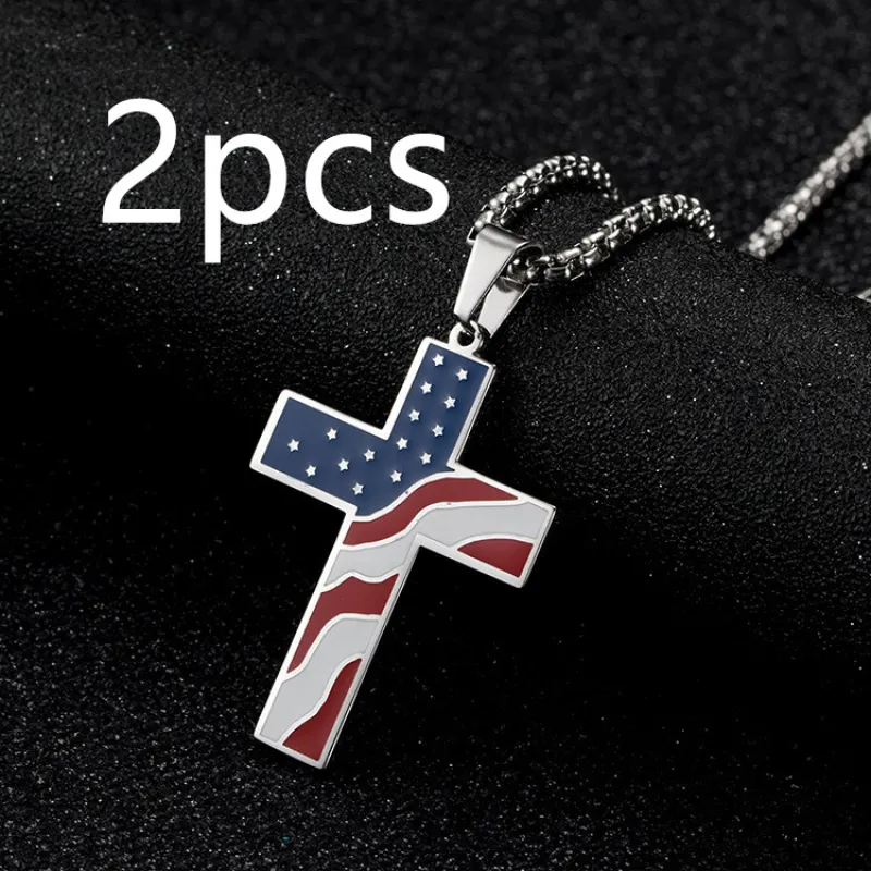 Flag Cross Necklace - Image 3