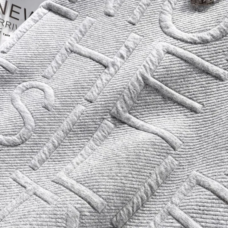 Men's And Women's Three-dimensional Letters Trendy Round-neck Non-hoodie Thin Loose Long Sleeve Top - Image 10